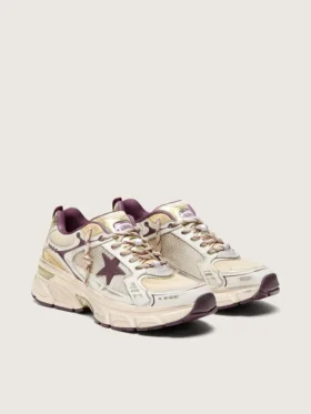 Women’s Lightstar CNY in white mesh and leather with wine-red TPU star