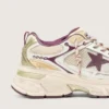 Women's Lightstar CNY in white mesh and leather with wine-red TPU star
