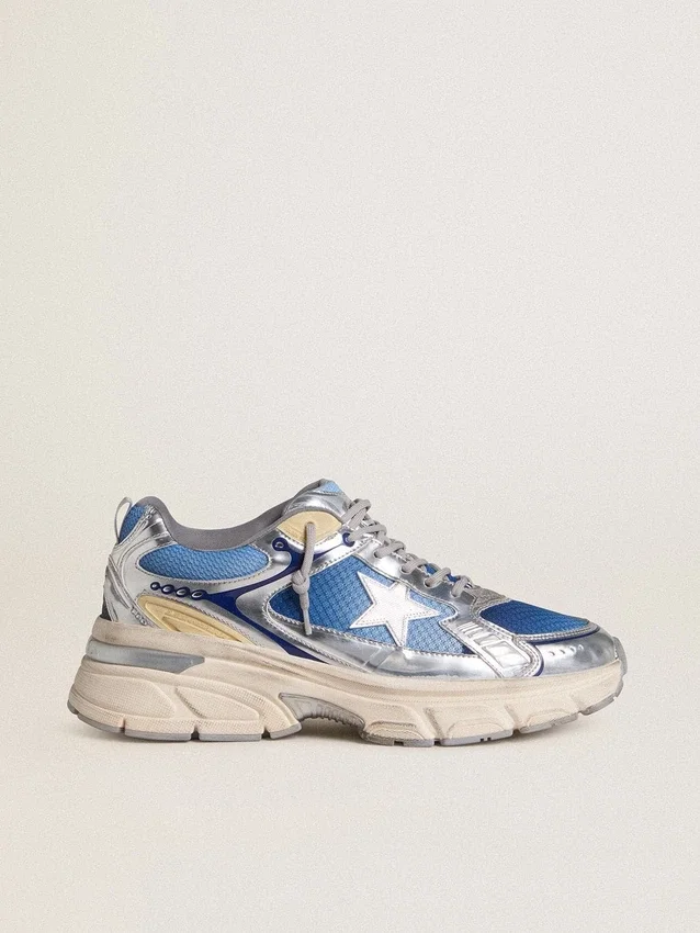 Women's Lightstar in light blue mesh with white TPU star and silver bio-based inserts