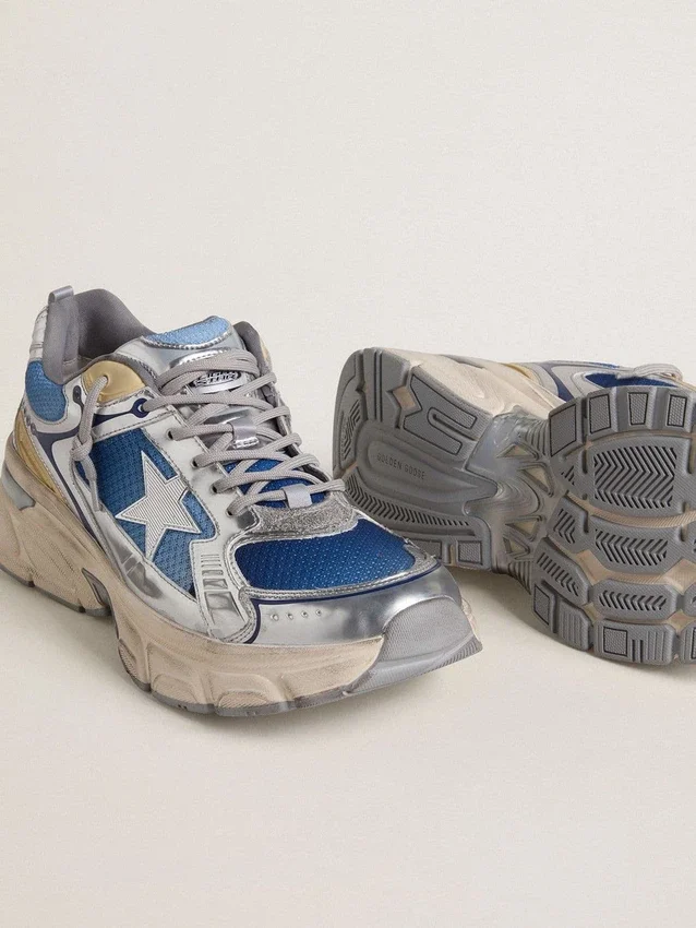 Men's Lightstar in light blue mesh with white TPU star and silver bio-based inserts