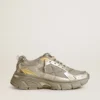 Women’s Lightstar in metallic leather and silver mesh with gray star