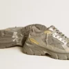 Women’s Lightstar in metallic leather and silver mesh with gray star
