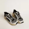 Women’s Lightstar in white leather and black mesh with black TPU star