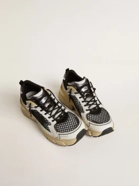 Women’s Lightstar in white leather and black mesh with black TPU star