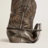 Women’s low Wish Star boots in black leather with silver star