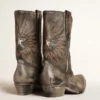Women’s low Wish Star boots in black leather with silver star