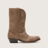 Women's low Wish Star boots in gray suede with star embroidery