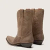 Women's low Wish Star boots in gray suede with star embroidery