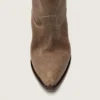Women's low Wish Star boots in gray suede with star embroidery