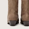 Women's low Wish Star boots in gray suede with star embroidery