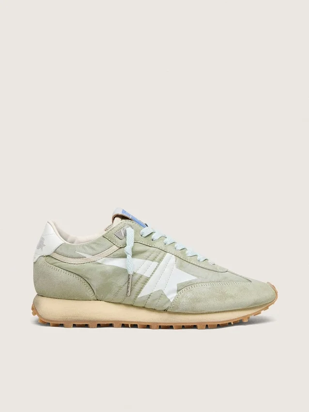 Women’s Marathon in sage-green nylon with white star