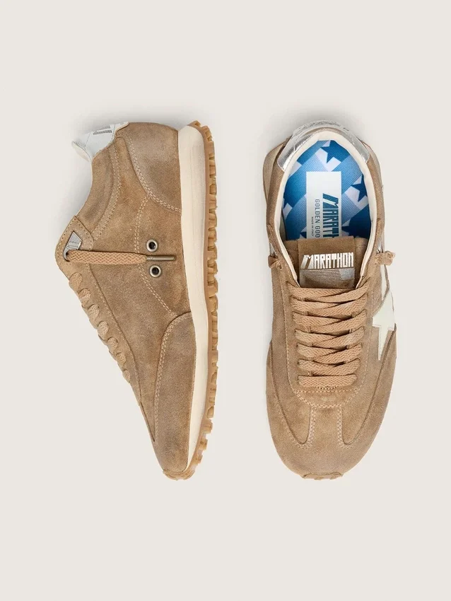 Women’s Marathon in tobacco suede with white star