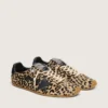 Women's Marathon Speed in beige and black leopard-print pony skin with black leather star