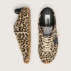 Women's Marathon Speed in beige and black leopard-print pony skin with black leather star