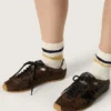 Women's Marathon Speed in leather with brown snake print, black star and silver leather heel tab