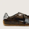 Women's Marathon Speed in leather with brown snake print, black star and silver leather heel tab