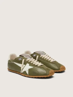 Women’s Marathon Speed in olive-green leather with cream star