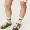 Women’s Marathon Speed in olive-green leather with cream star