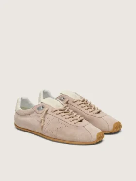 Women’s Marathon Speed in pink suede with perforated star and white leather heel tab