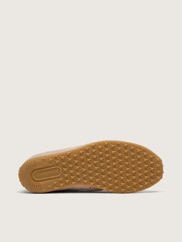 Women’s Marathon Speed in pink suede with perforated star and white leather heel tab