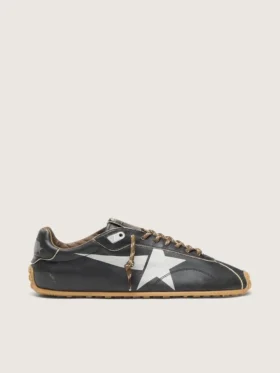 Men's Marathon Speed with black leather upper and silver star