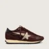 Men's Marathon with brown satin upper and platinum leather star