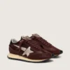 Men's Marathon with brown satin upper and platinum leather star