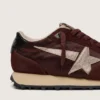 Men's Marathon with brown satin upper and platinum leather star