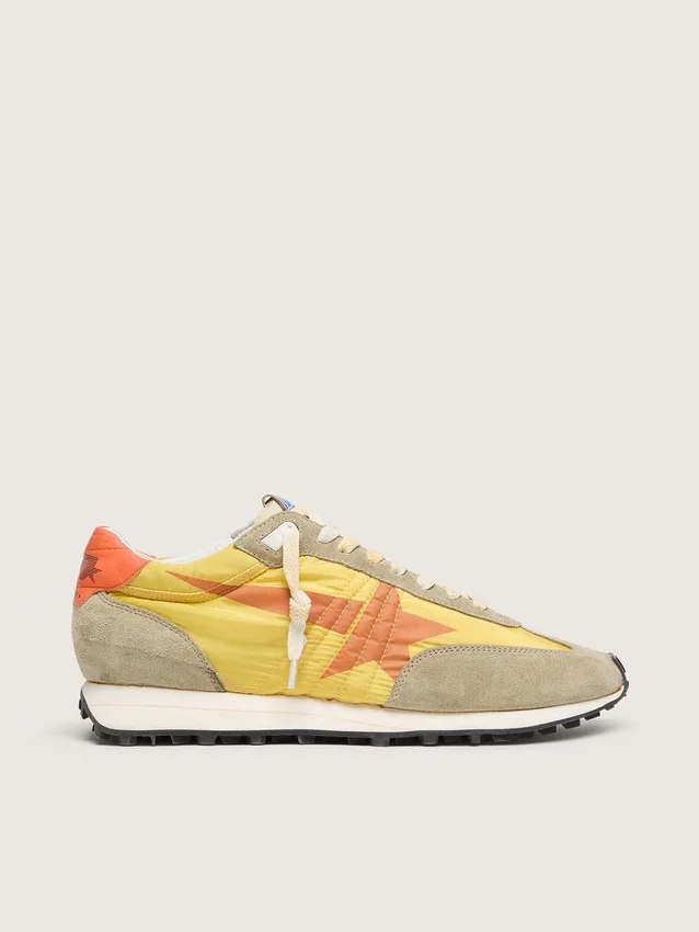 Women’s Marathon with yellow nylon upper and orange star