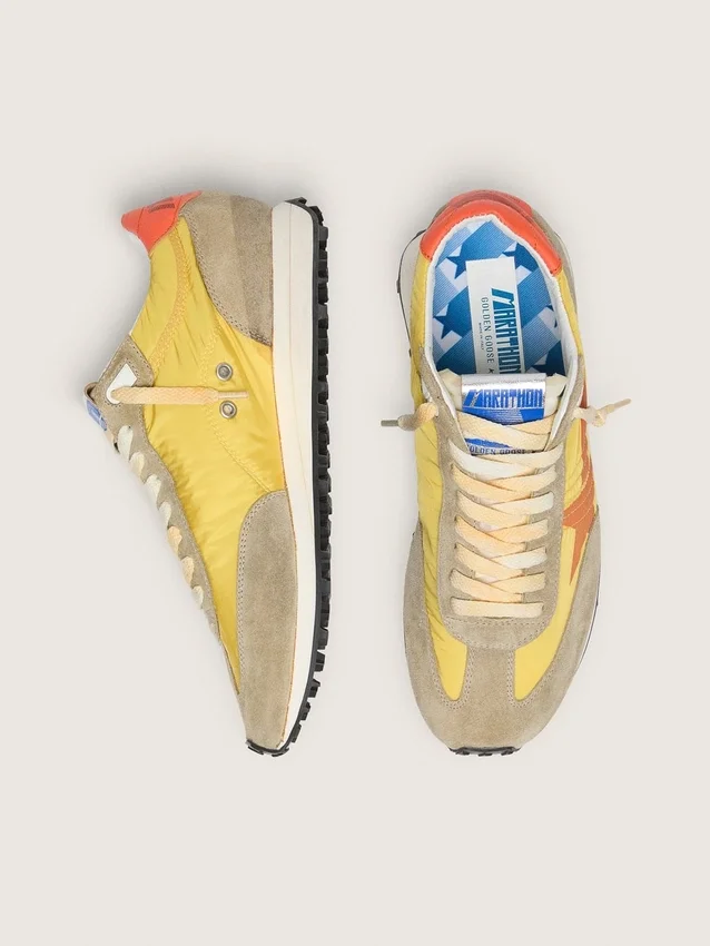 Women’s Marathon with yellow nylon upper and orange star