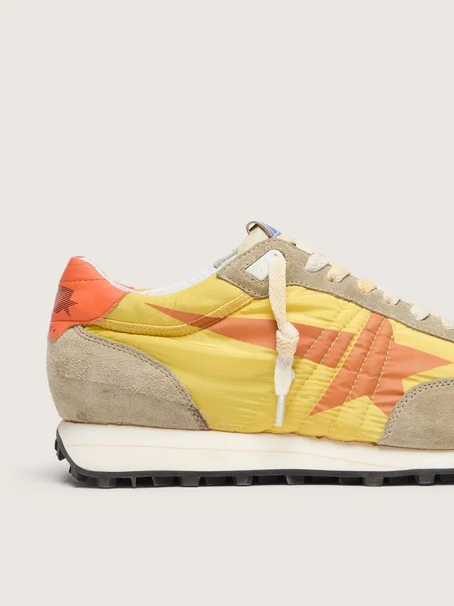 Women’s Marathon with yellow nylon upper and orange star