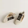 Women’s Mid Star in beige naplak leather with leopard-print pony skin star