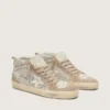 Women's Mid Star in beige suede with silver Swarovski and white leather star