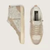 Women's Mid Star in beige suede with silver Swarovski and white leather star