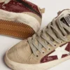 Women's Mid Star in burgundy glitter with gray inserts and white star