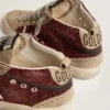 Women's Mid Star in burgundy glitter with gray inserts and white star