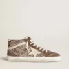 Women's Mid Star in glitter with pearl suede star and brown suede inserts