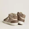 Women's Mid Star in glitter with pearl suede star and brown suede inserts