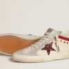 Women’s Mid Star in leather with glitter star and red nubuck flash