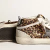Women's Mid Star in leopard print pony skin with black star