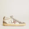 Women's Mid Star in nappa and suede with light brown metallic leather star