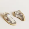 Women's Mid Star in nappa and suede with light brown metallic leather star
