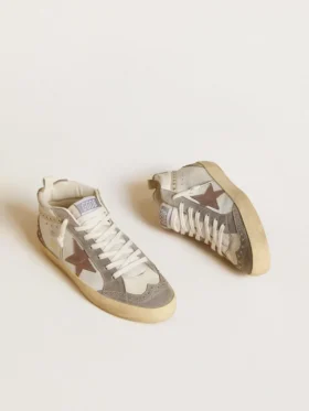 Women’s Mid Star in nappa and suede with light brown metallic leather star