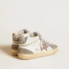 Women's Mid Star in nappa and suede with light brown metallic leather star