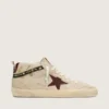 Women’s Mid Star in pearl suede with burgundy leather star and pearl and embroidery inserts