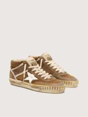 Women’s Mid Star LAB in rust-colored suede with a white leather star