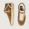Women's Mid Star LAB in rust-colored suede with a white leather star