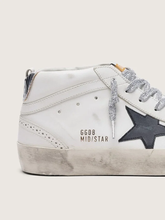 Women's Mid Star with laminated heel tab and glitter laces