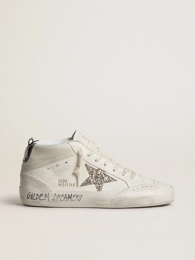 Women's Mid Star with silver glitter star and black laminated heel tab