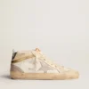 Women's Mid Star with star in light gray suede and gold flash